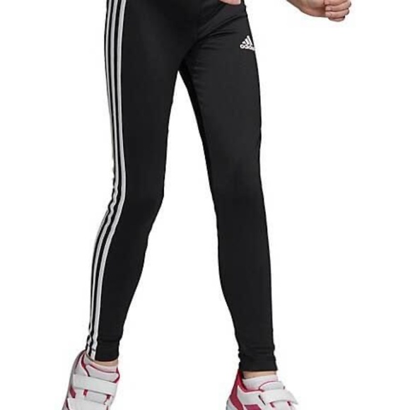 BRAND NEW girl adidas 3 stripes tights / leggings / pants size M - Picture 1 of 4